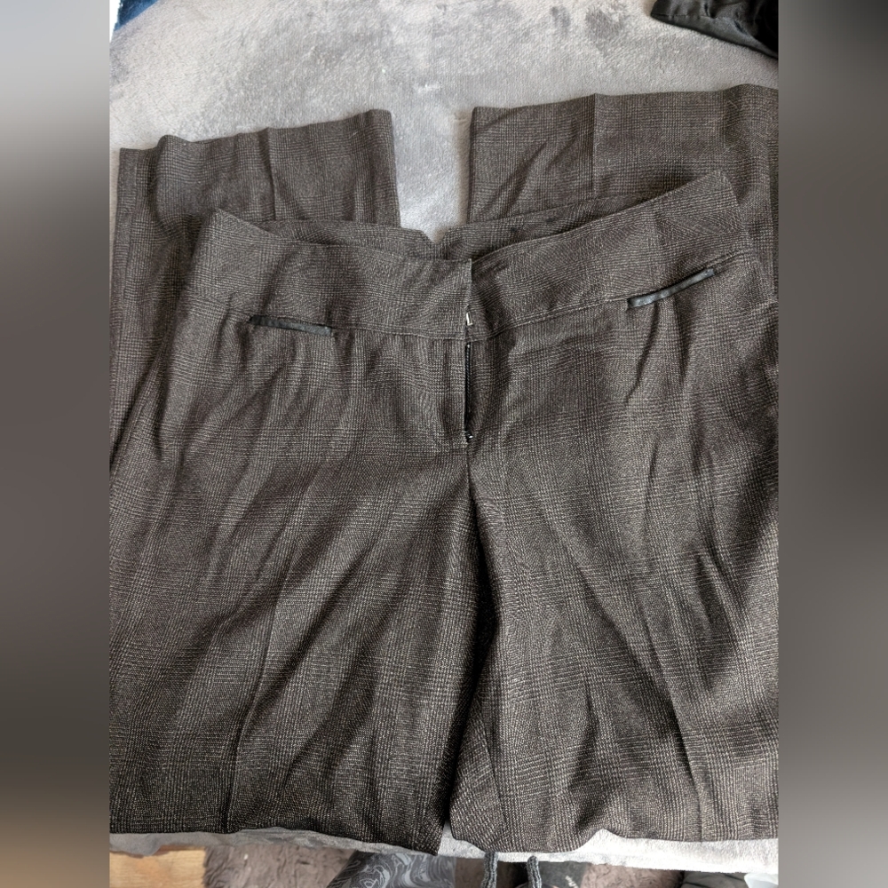 Lane Bryant 16T Brown Plaid Slacks
